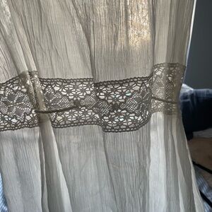 White Tiered Victoria Lace Trim Boho Maxi Skirt | Size XS